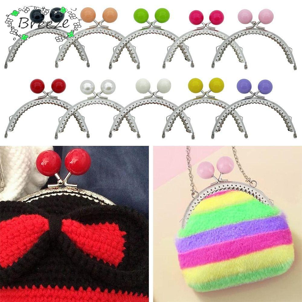 BREEZE Ví Khóa Khung, Màu Kẹo Kim Loại Ví Khung Kiss Clasp, Túi Vintage Túi Phần Cứng Kiss Khóa Túi 