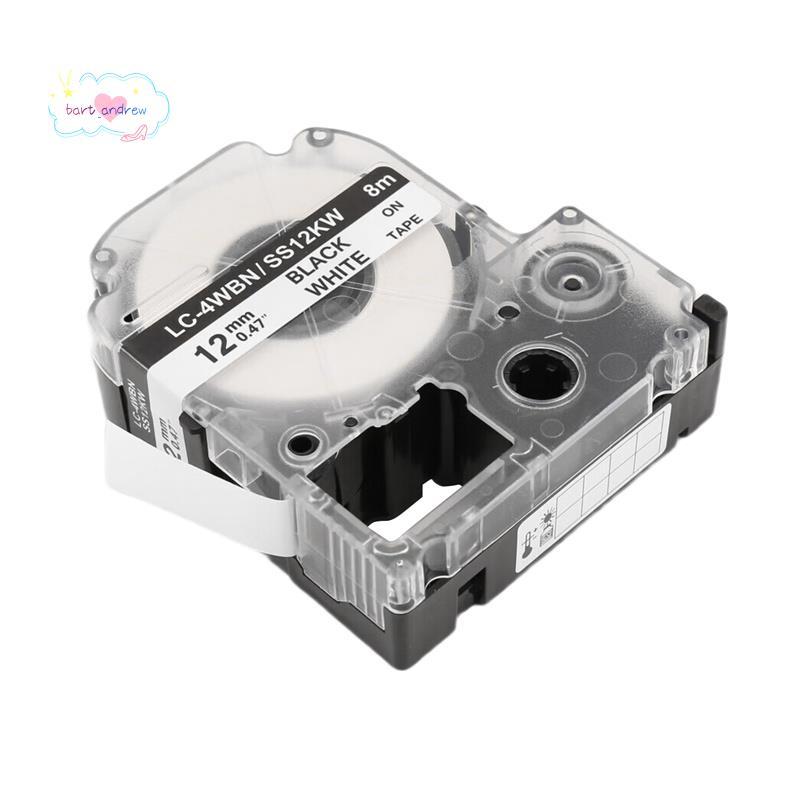 5 Gói Thay Thế -4WBN LC-4WBN9 (SS12KW) Băng Nhãn Cho LabelWorks LW300 LW400 LW500 LW700 Đen Trên Trắ