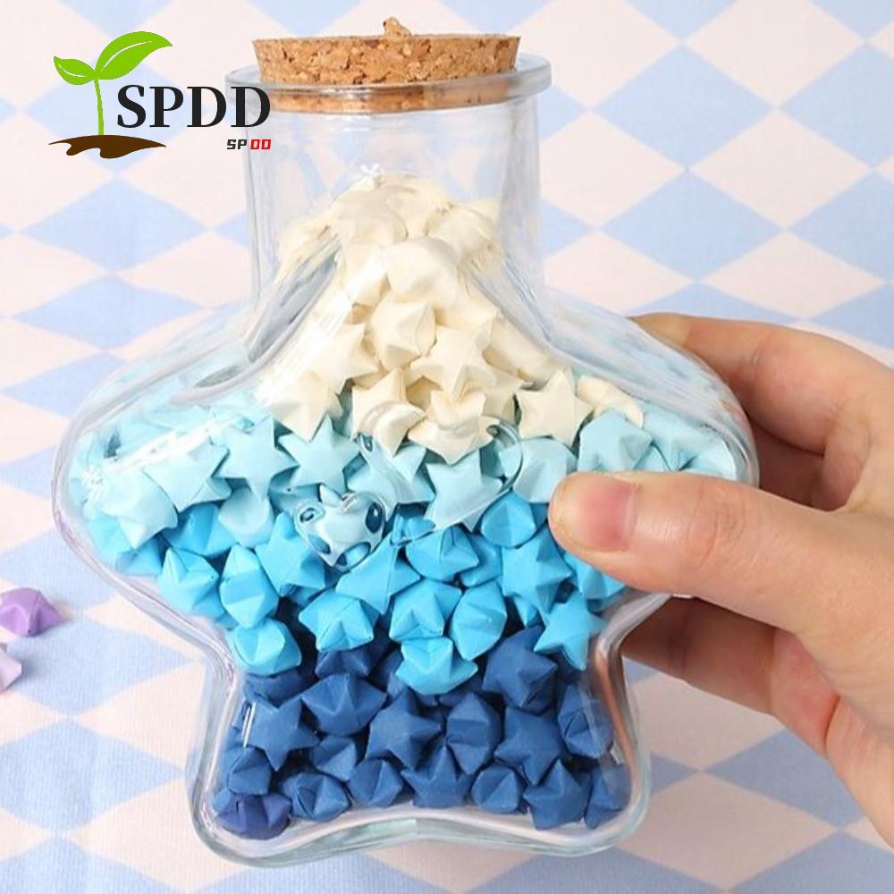 SPDD Origami Stars Paper Strips, DIY Paper Star DIY Stars Wishing Chai, Chai thủy tinh trang trí màu