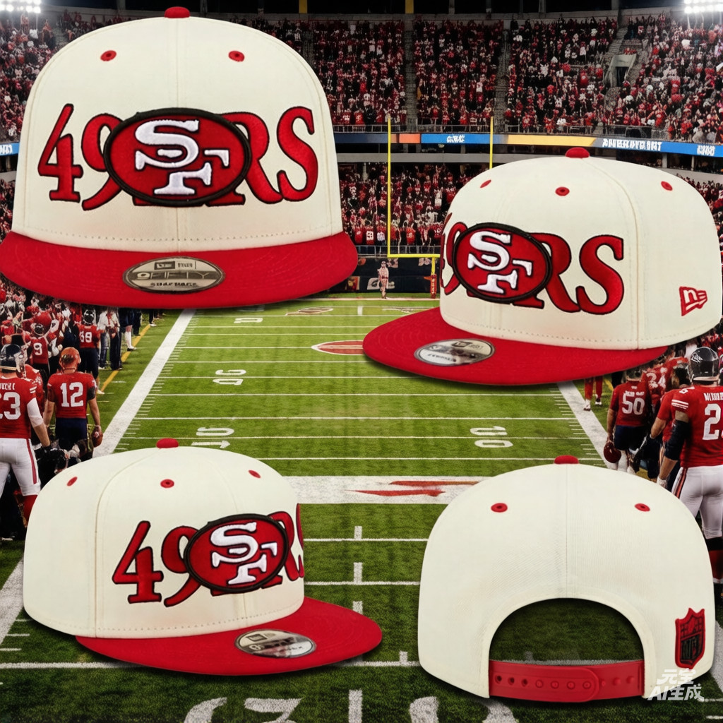Mũ bóng chày San Francisco 49ers New Era logo hai màu chrome - Kem/Scarlet