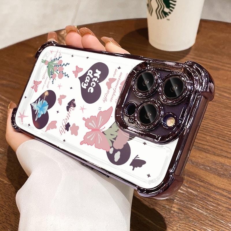 ốp lưng Oppo A3X 4G A98 5G A97 5G A78 5G A53 A33 A76 A96 A92 A52 Mô hình mới bướm hình trái tim sili