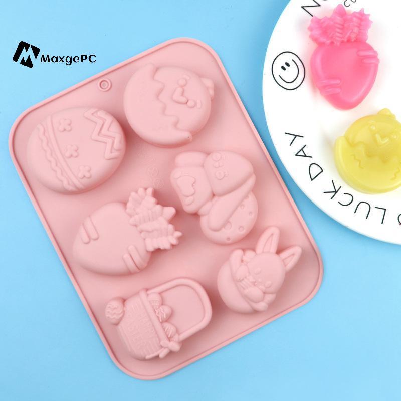 [Max-t] 1 / 4 Dụng Cụ Làm Bánh Kẹo Sô Cô La Thỏ Phục Sinh Hình Trứng Bánh Silicon Khuôn Cho Lễ Phục 