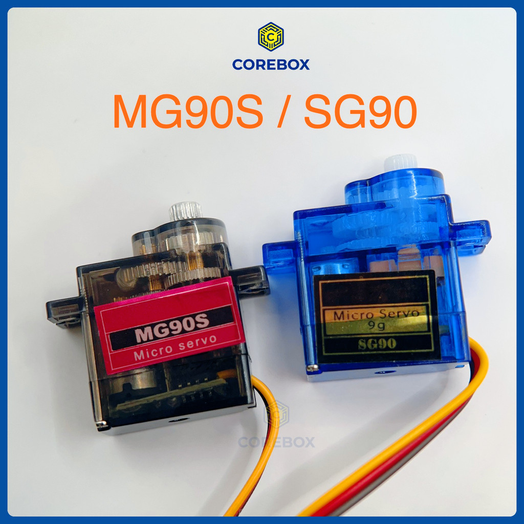 Động Cơ Micro Servo 9G Góc Quay 180 Độ (SG90 Nhựa / MG90S Kim Loại) - CoreBox