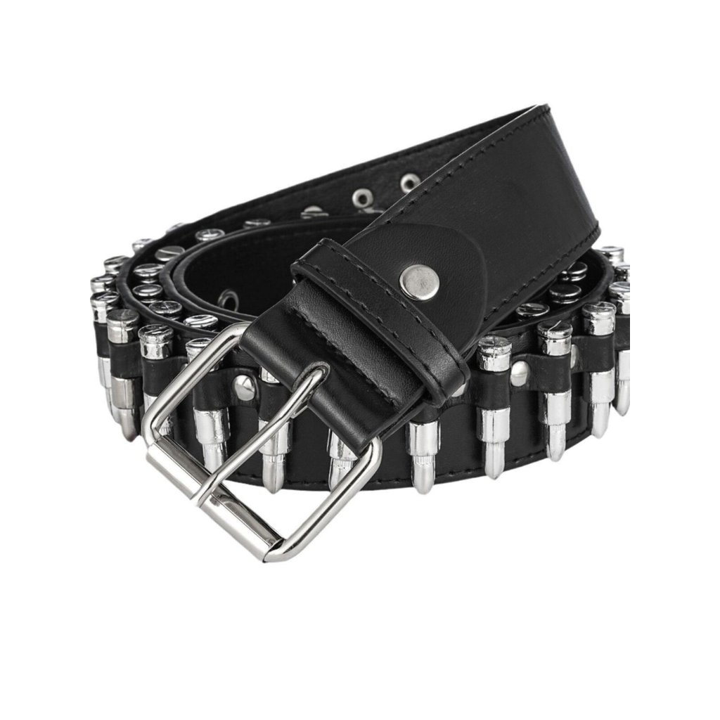 thắt lưng nam cao cấp mặt thắt lưng nam SoulCollision Retro Bullet Belt - Stud Detailing & Air Eyes,