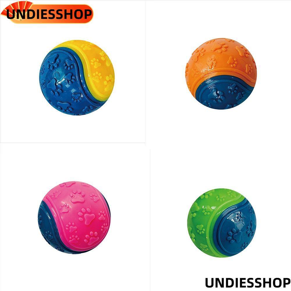 UNDIESSHOP Teasing Dog Ball, 6.2cm TPR Dog Chew Ball Toy, Orange Yellow Cat Interactive Toy Ball Dog