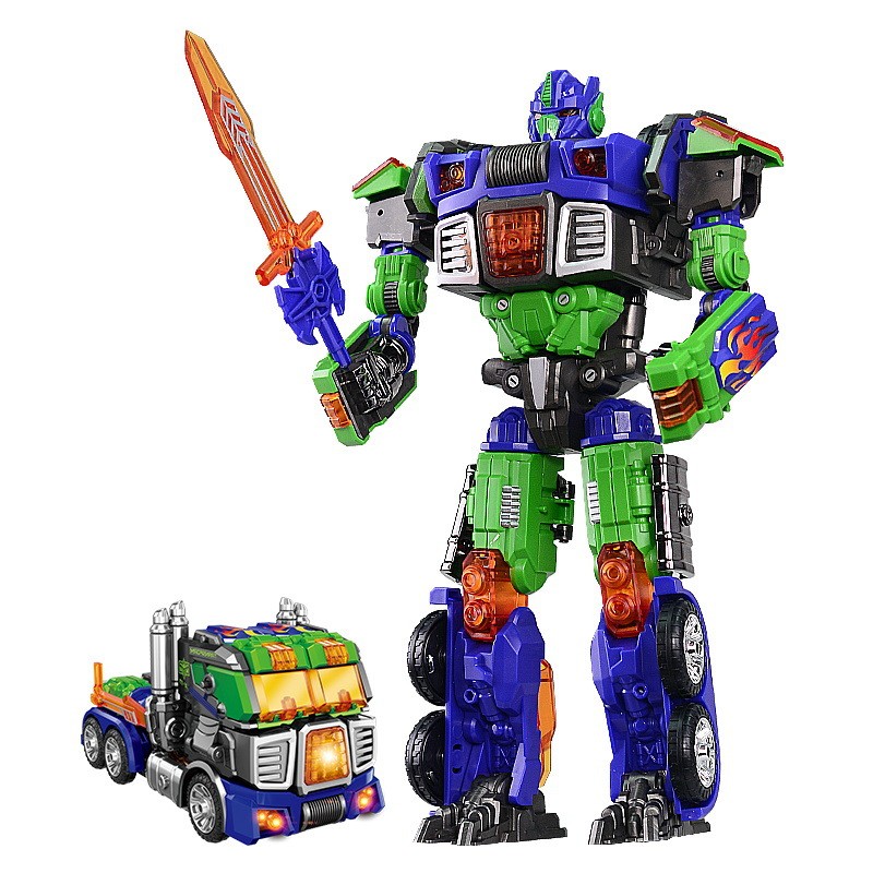 Robot biến hình trẻ em Robot biến hình xe King Kong Transforming Wasp Sound Light Toy