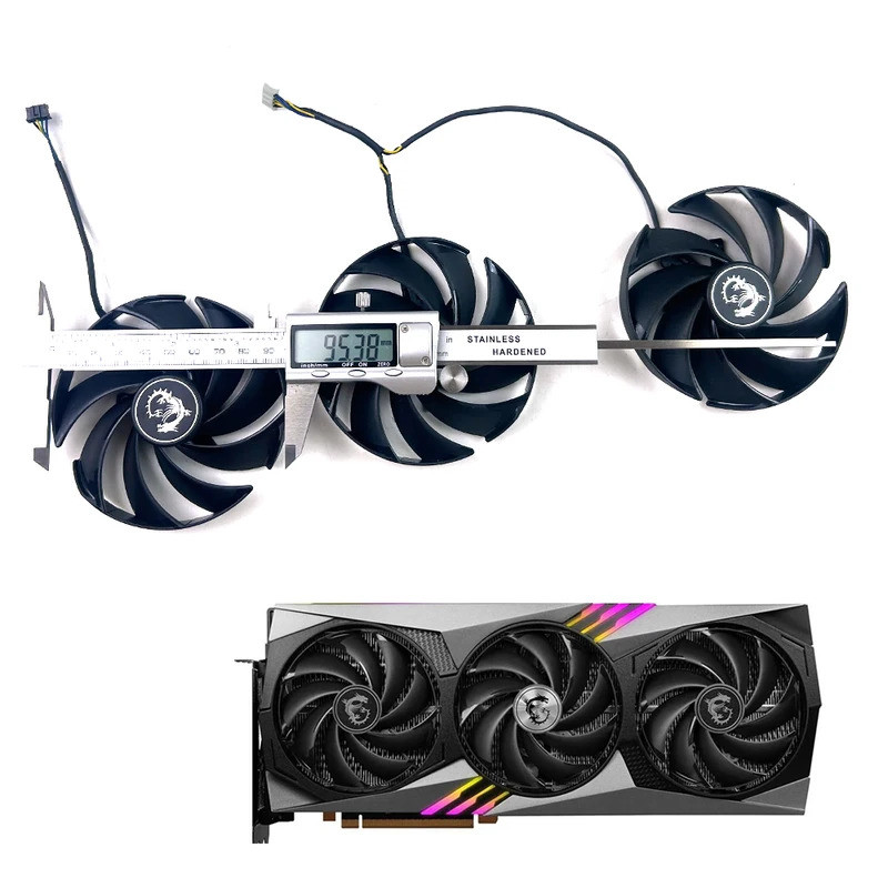 Quạt Làm Mát MỚI 95MM 4PIN PLD10020B12H Dành Cho MSI RTX4060 4070 4080 4090 4070TI 4080TI GAMING X T