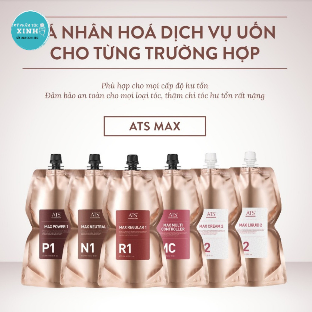 Uốn (Duỗi) ATS MAX P1, R1, N1, MC Và Dập Trung Hòa C2, L2 Giúp Tạo Kiểu Tóc Thẳng Xoăn