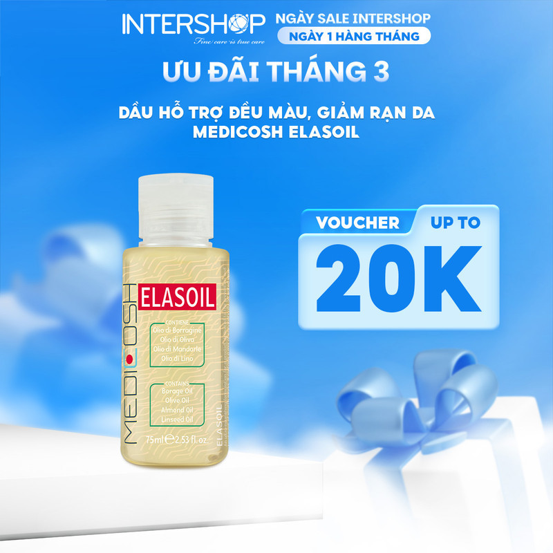 Dầu rạn da hữu cơ Medicosh Elasoil hỗ trợ làm mờ rạn da, tăng cường dưỡng ẩm cải thiện tình trạng nhăn da