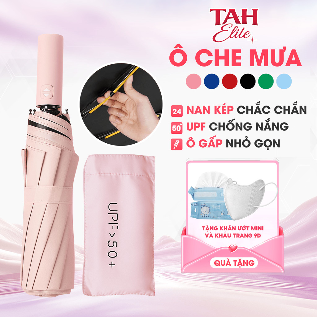 Ô Che Mưa Tự Động Chống Tia Cực Tím, Che Nắng Mưa, Bền Đẹp, Chắc Chắn, Nan Thép Siêu Bền 12 Nan