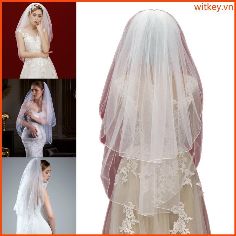 WIT Mũ đội đầu trắng Veil Bridal Wedding Veil Head Covering Ảnh