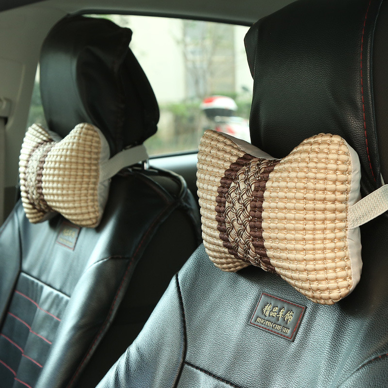 Car Breathable Ice Silk Headrest Car Seat Cervical Support Bone Headrest Car Accessories Okv1