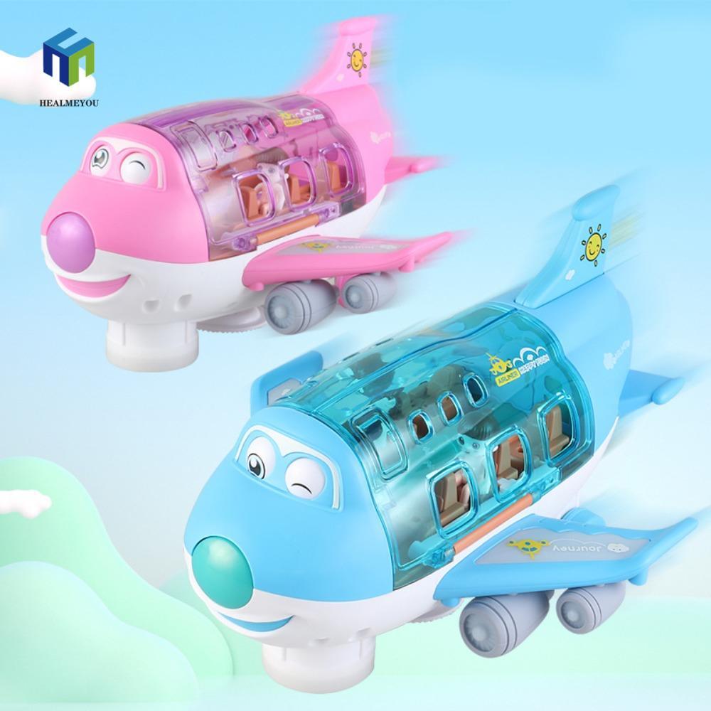 Mô hình máy bay LED HEALMEYOU, Đèn LED nhựa xanh / hồng Đồ chơi máy bay âm nhạc, Đèn LED máy bay mô 