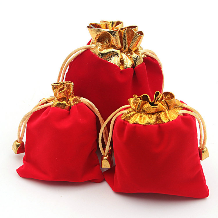 Jewelry red velvet bag, small cloth bag, jewelry velvet bag, brocade bag jewelry box, cultural artif