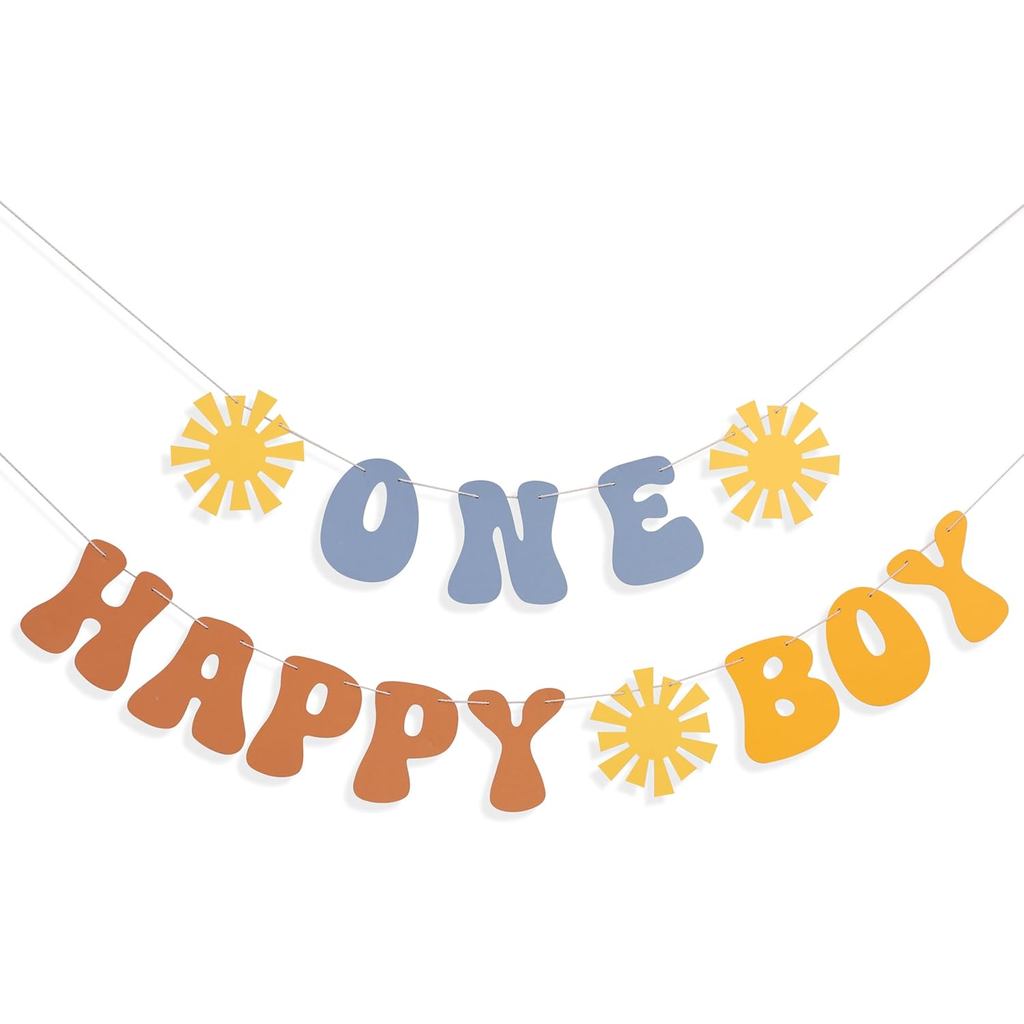 Biểu ngữ One Happy Boy - Trang trí tiệc sinh nhật đầu tiên của Sunshine, Chuyến đi đầu tiên Vòng hoa