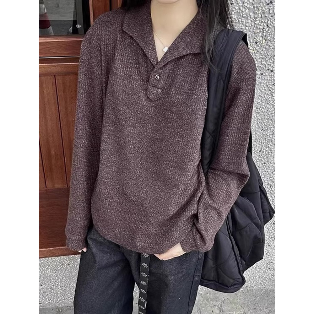 V9VK Roma Grid Luxury Long-Sleeve Top Polo Old money style one-collar shirt for men and women T Shir