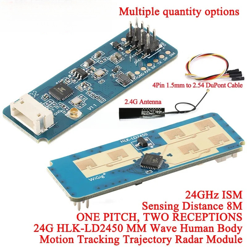 20 Cái / 1 Cái LD2450 24G MM Sóng Cơ Thể Con Người Theo Dõi Chuyển Động Hành Trình Radar Cảm Biến Mô