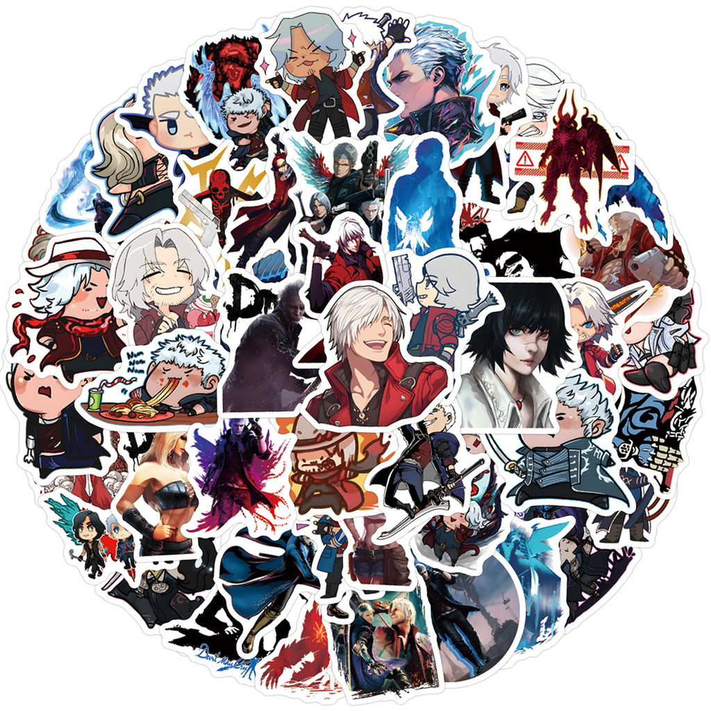 Bộ Sticker Devil May Cry Hình Dán Chống Nước Nhãn Dán Tem Dán Graffiti Trò Chơi Điện Tử Cho Trẻ, 63 