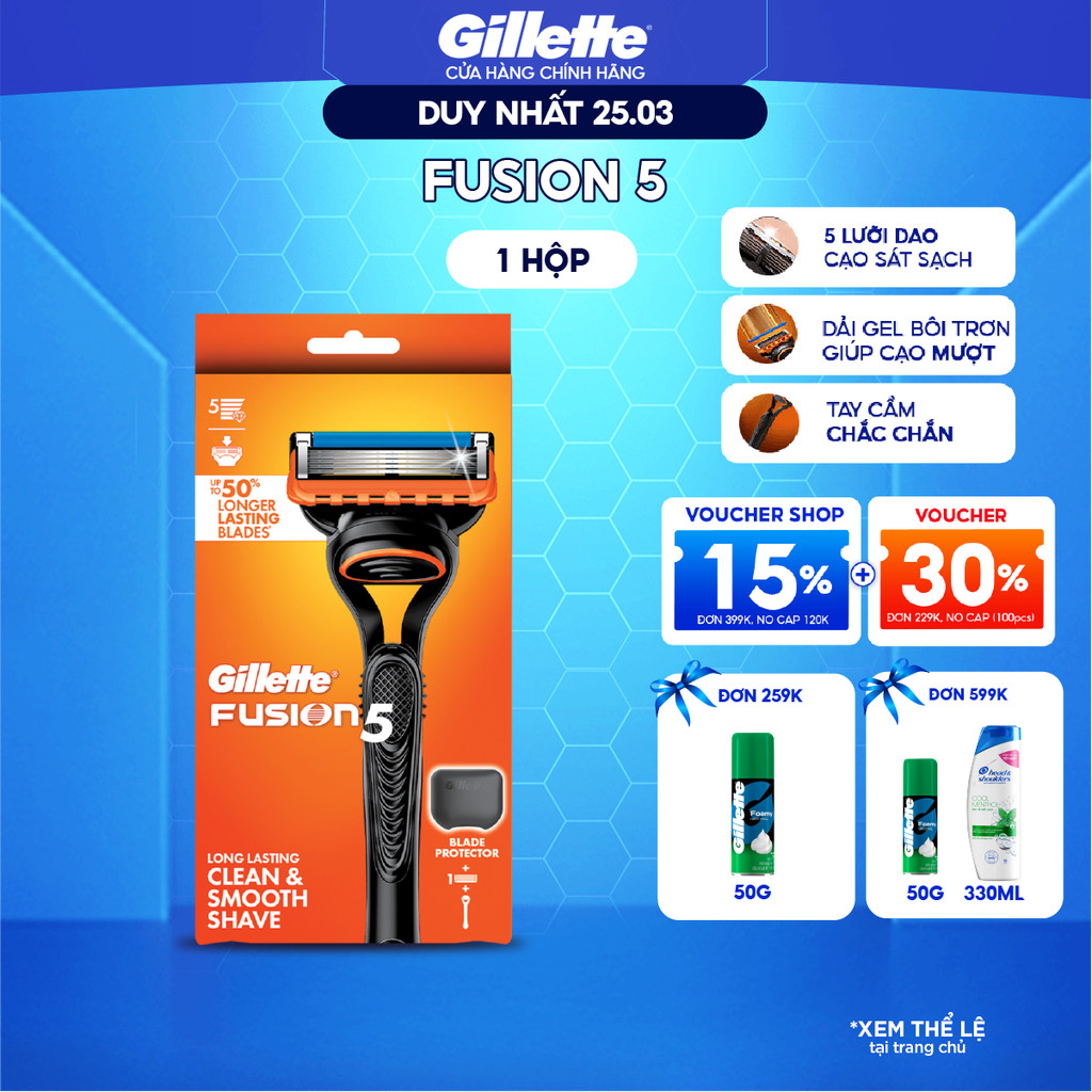 Dao Cạo Nam/Lưỡi Dao Cạo GILLETTE Cao Cấp 5 lưỡi Fusion 5