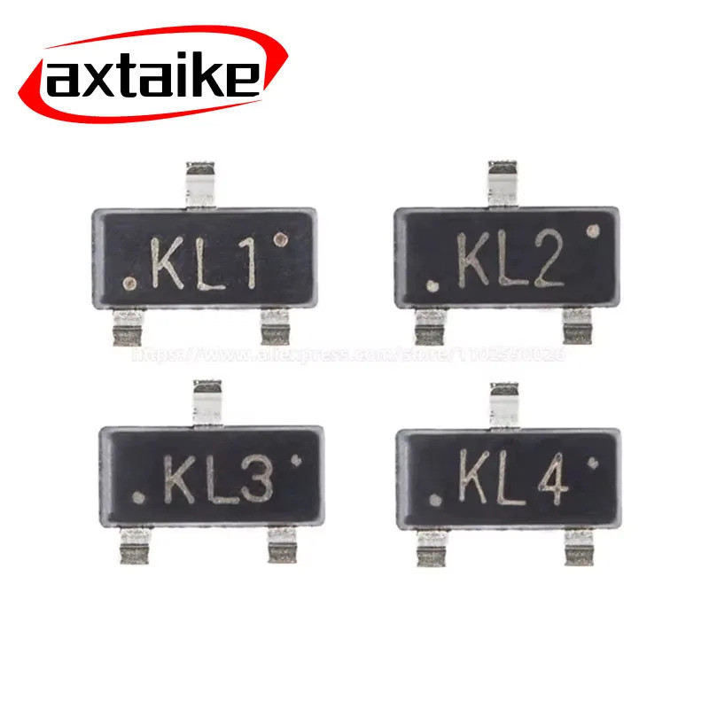 100 CHIẾC BAT54 BAT54A BAT54C BAT54S KL1 KL2 KL3 KL4 L4W WV3 WW1 WV4 SOT-23 30V 200ma SCHOTKY BARRIE