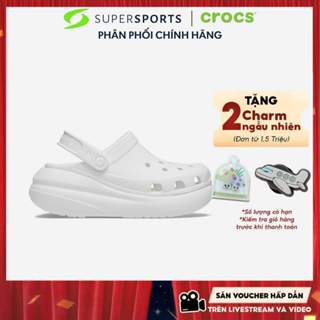 Giày Clog Unisex Crocs Classic Crush - Trắng - 207521-100 ADS02 LS100