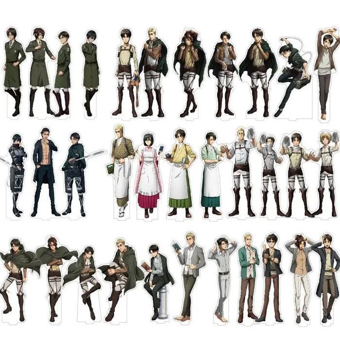 Attack on Titan Anime Hange Zoe Levi Mikasa Ackerman Eren Armin Acrylic Stand Erwin Action Figure PV