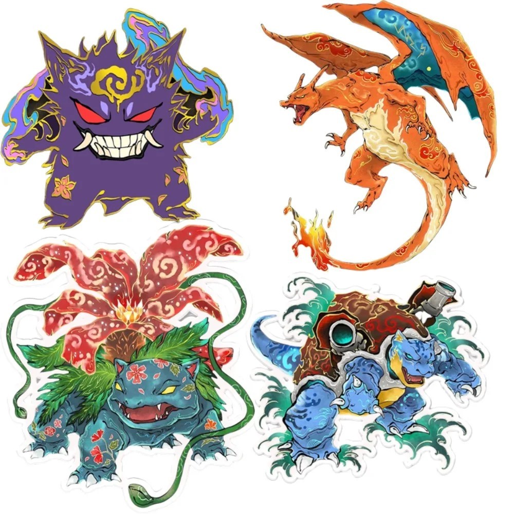Móc khóa Pokemon Acrylic Mica mẫu Charizard Gengar Venusaur Blastoise Mewtwo Eevee phụ kiện treo bal