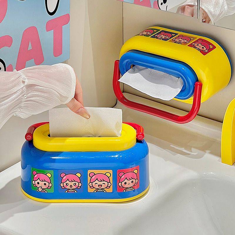 Toilet Toilet Paper Box Bathroom Wall-Mounted Tissue Box Waterproof Storage Box Toilet Paper Dopamin