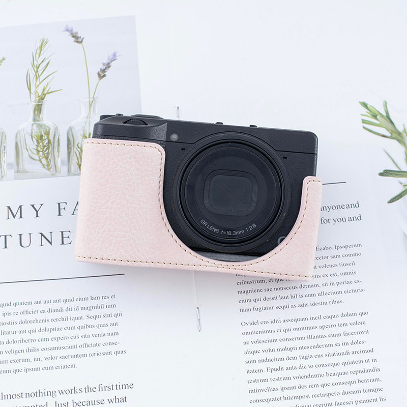 Thích hợp cho túi máy ảnh Ricoh gr3 GR3X HDF Vỏ bảo vệ thân màu hồng Túi đế đeo chéo Phụ kiện dây bu