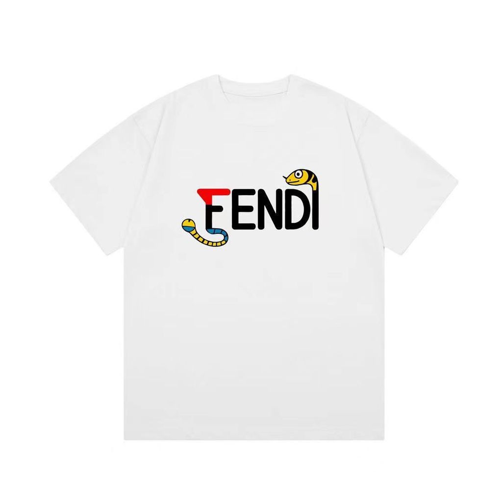 Fendi 4102 - Áo Thun Cổ Tròn Tay Ngắn Dáng Rộng