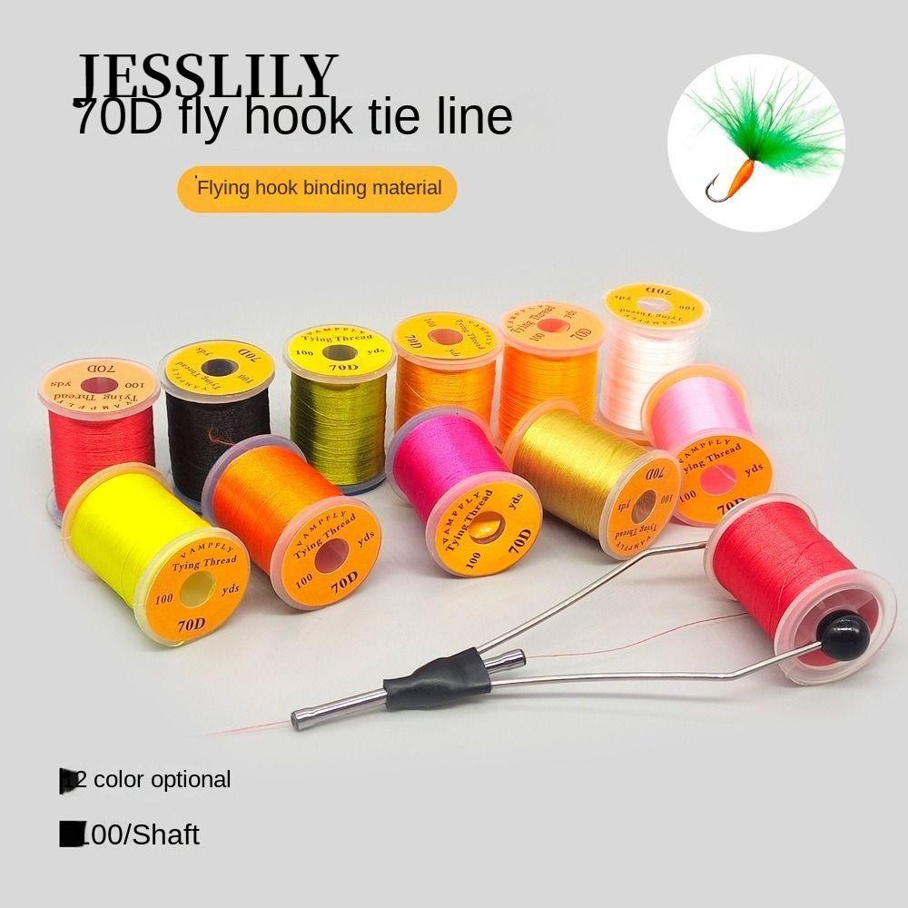 JESSLILY Fly Fishing Line, Cá hồi cao cấp Fly Tying Thread Line, Bass Thread Spool Flies Fishing Lin