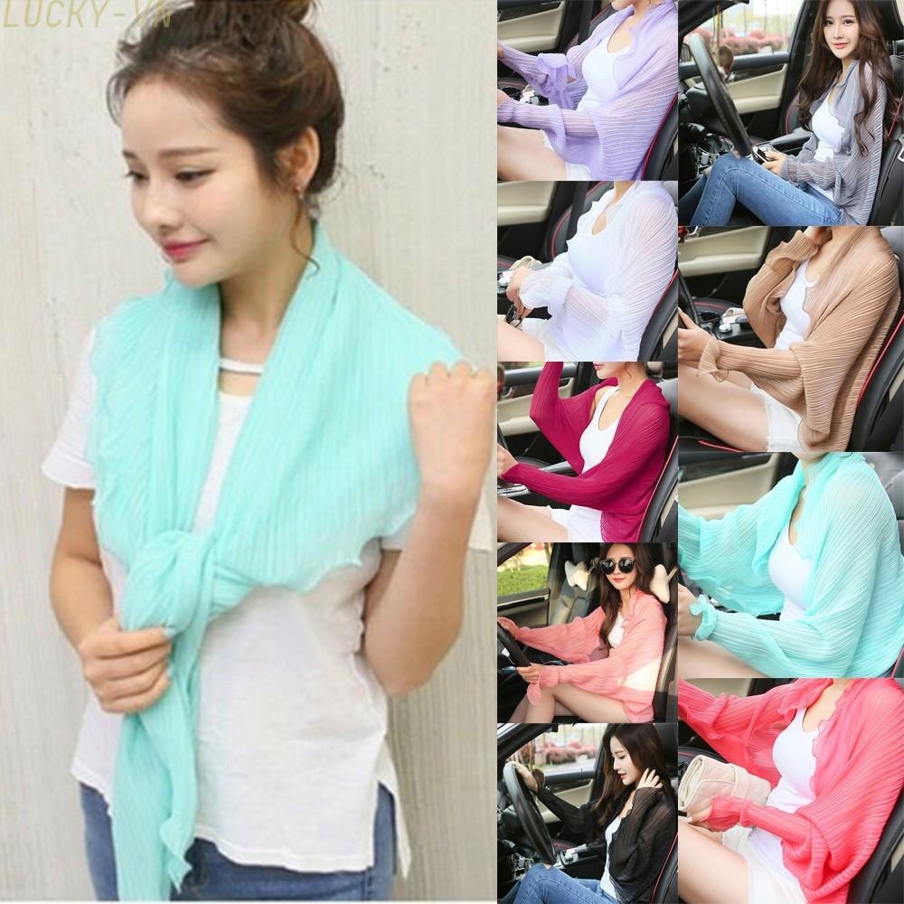 Elegant Women's Chiffon Sunscreen Shawl Tops Coat for Daily Wear