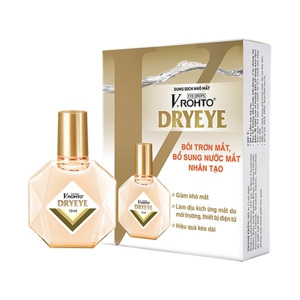 Dung dịch nhỏ mắt V.Rohto Dryeye bôi trơn mắt, bổ sung nước mắt nhân tạo (13ml)