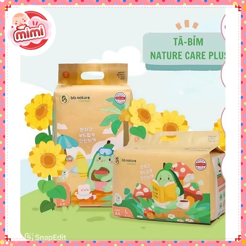 COMBO 2 Bịch Tã Bỉm BB NATURE CARE PLUS Công Nghệ Hàn Quốc Siêu Mỏng Đủ Size Từ NB Đến 4XL