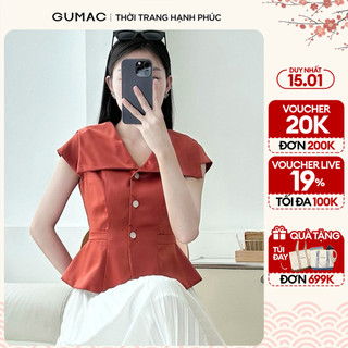 Áo kiểu nữ GUMAC cổ thủy thủ , áo peplum  AE06081