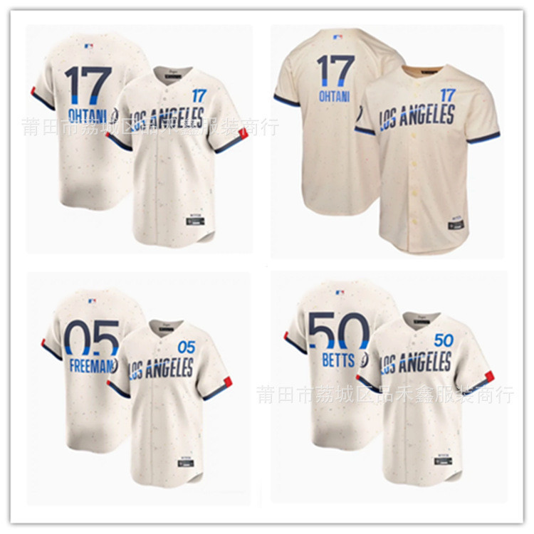 2024 Dodge City Edisi Số. 17 OHTANI Shohei Ohtani 50 # BETTS 5 # Pakaian seragam besbol kuning air