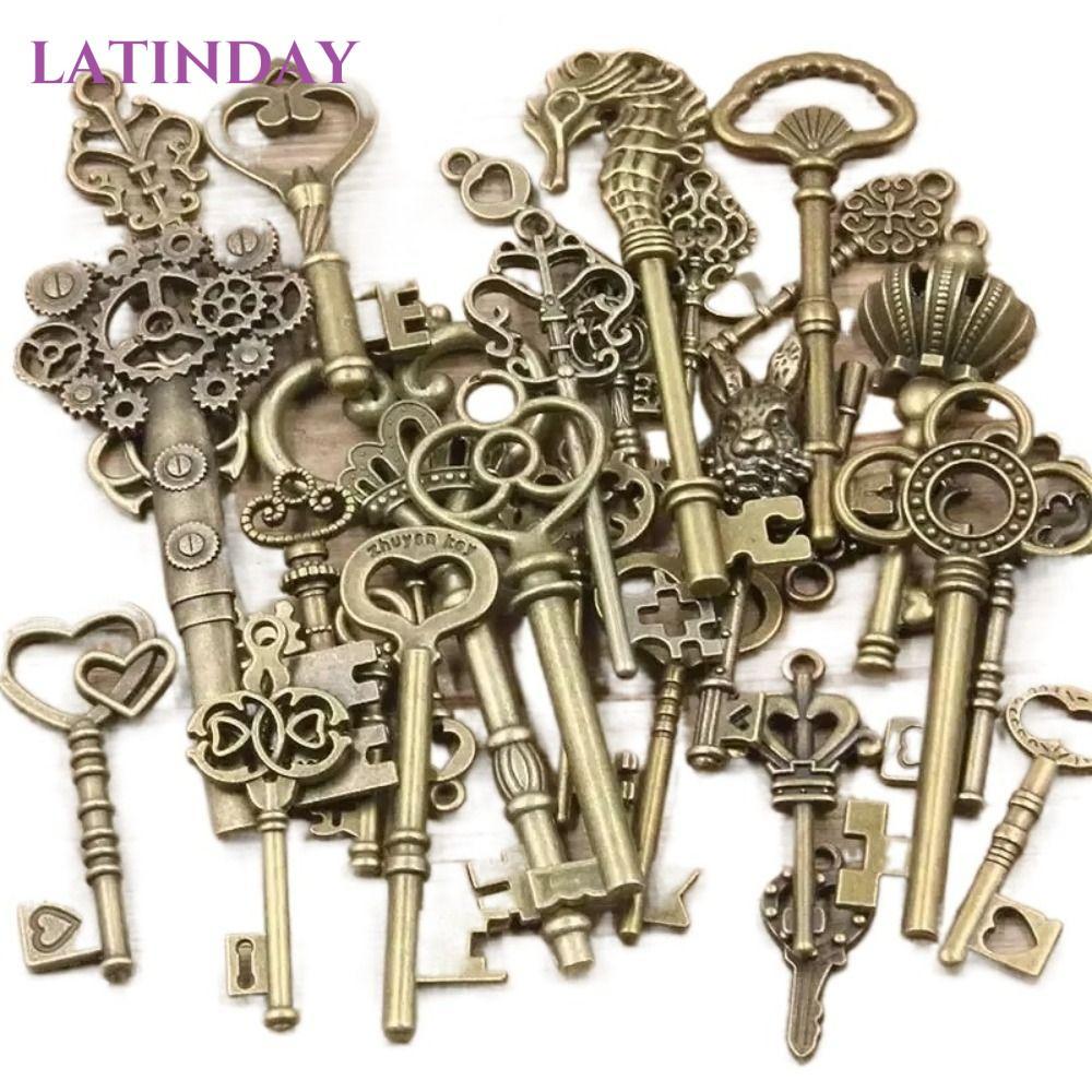 Bùa Chìa Khóa Face Chain LATINDAY, 50g/gói, Kim Loại Thủ Công, Quyến Rũ Cho DIY