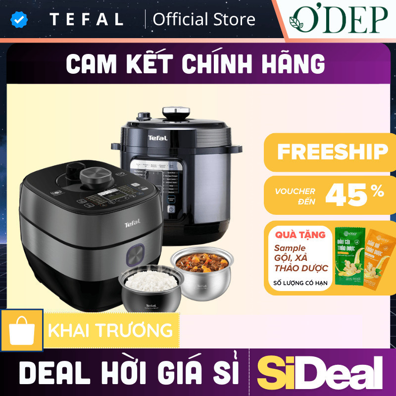 [XẢ] Nồi áp suất điện Tefal 6 Lít Chính hãng, cảm ứng đa năng nấu chậm, hầm, làm bánh CY601868/CY638