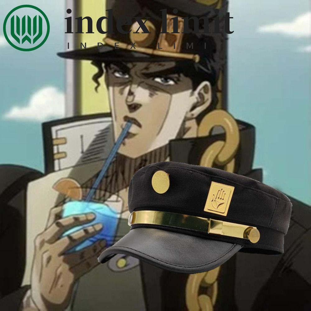Kujo Jotaro Cosplay Cap Cho Nữ với Huy Hiệu Kim Loại Cá Tính