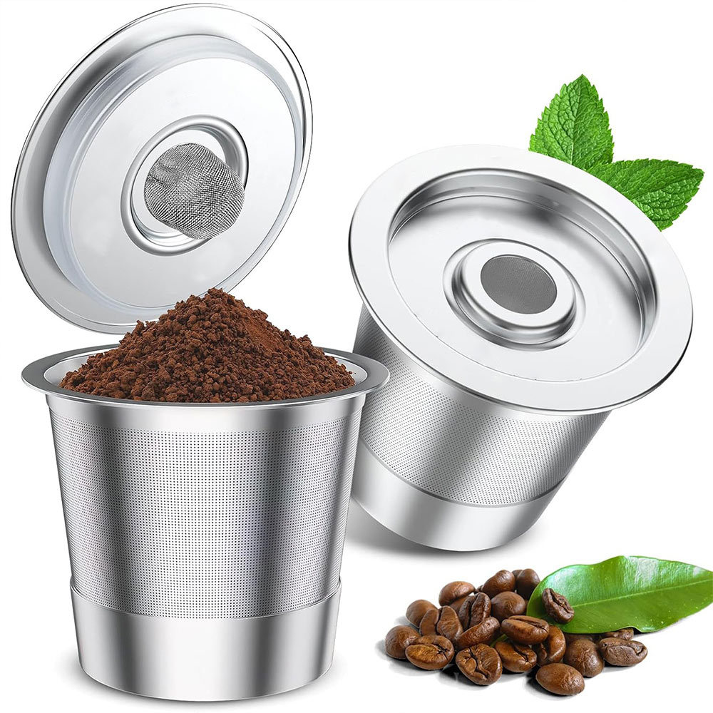 2 Pack Stainless Steel Refillable Reusable Coffee Pod Capsule K-Cup ECO-Flow For Keurig