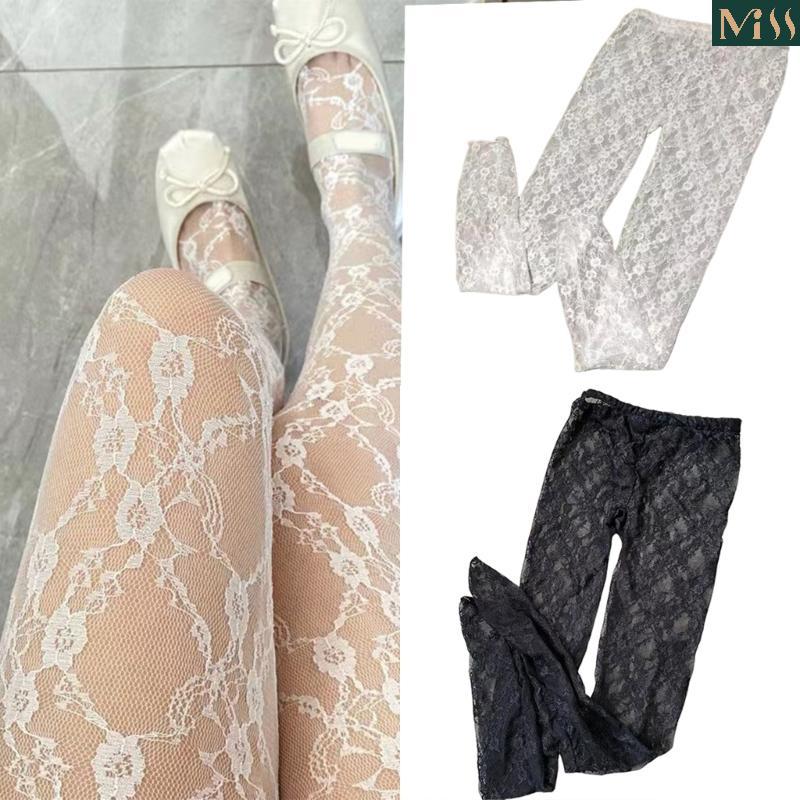 Miss * Quần Fishnet Tất Cho Nữ Quần Đen Lưới Vớ Fishnet