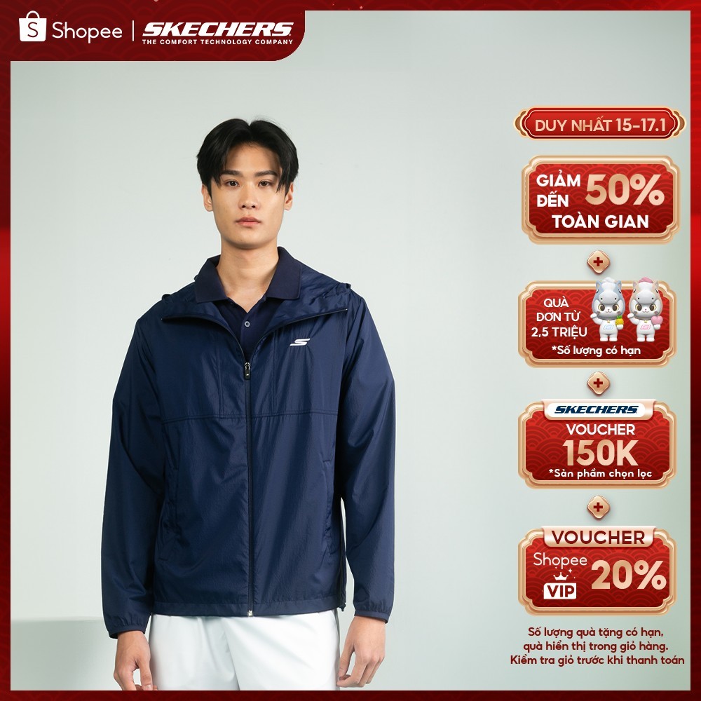 Áo Khoác Có Nón Nam Skechers Pickleball Performance Hooded Jacket - P225M006-00DU
