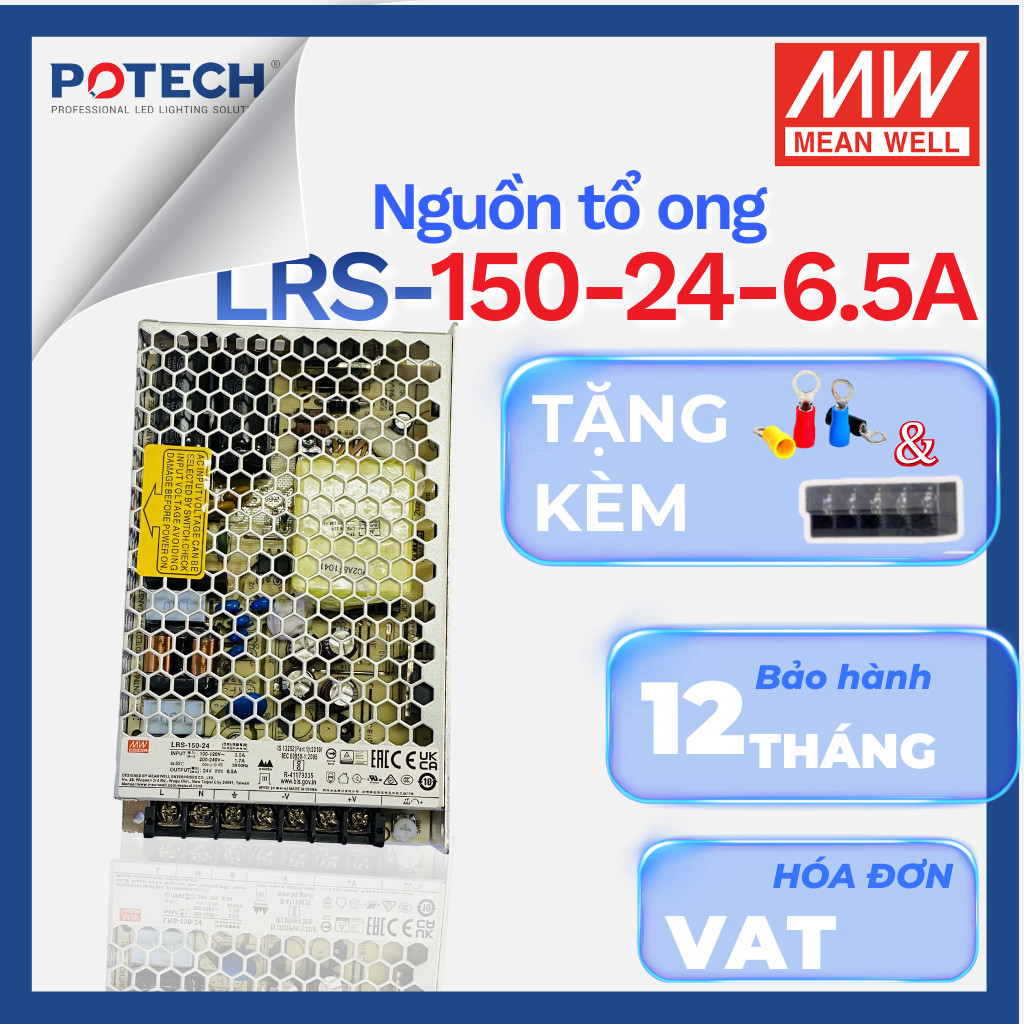 [CHÍNH HÃNG] Bộ nguồn Meanwell LRS-150F-5,LRS-150-12, LRS-150-15, LRS-150-24, LRS-150-36, LRS-150-48