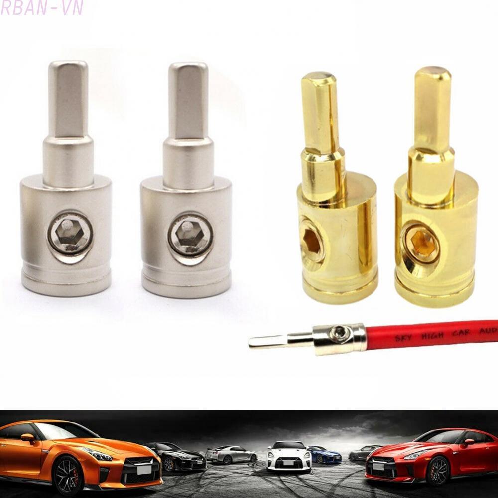 Power Wire Reducer 4 Gauge A Pair Amp Audio Gold Ground Pin AWG Silver 1/0 Gauge
