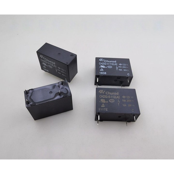 ((1 cái) Phụ tùng điện tử CHZ02-V-112LA2 CHZ02-S-112LA2 Rơle đỏ Zhonghui 12V4 Pin 16A