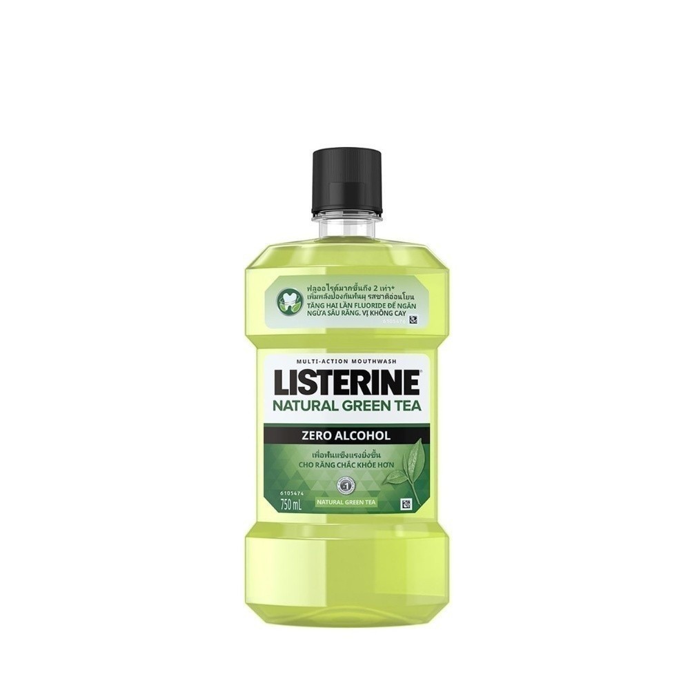 Nước Súc Miệng Trà Xanh Listerine Natural Greentea Zero Alcohol Listerine 750ml