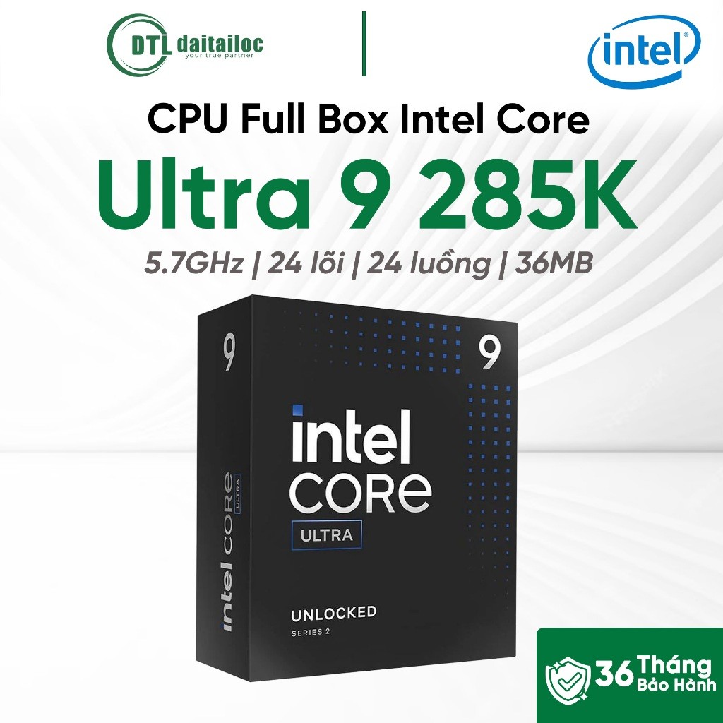 CPU Full Box Intel Core Ultra 9 285K | Chính Hãng CO,CQ | Bảo Hành 36 Tháng