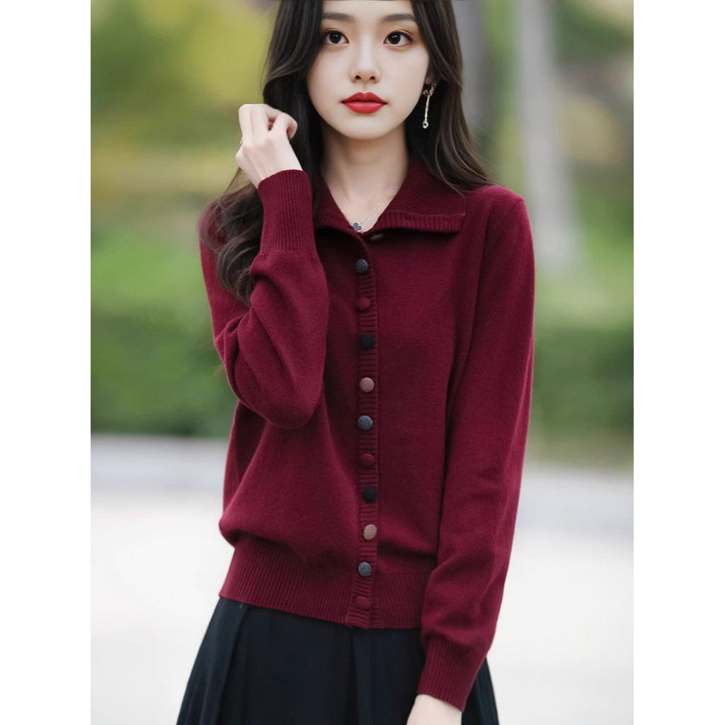 Áo len dệt kim Andy dáng rộng, tay dài, nút dày - Nhiều màu sắc phong cách Hàn Quốc