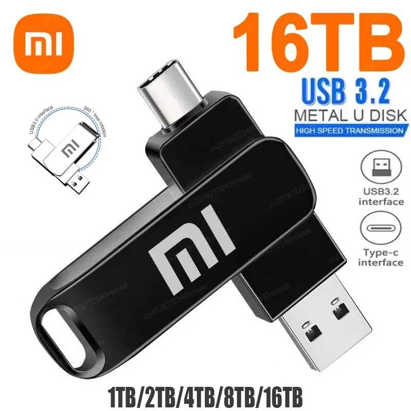 2 trong 1 typec USB Flash Pen Drive Kim Loại Memory Stick USB 3.0 Flash Disk 1TB / 2TB / 8TB / 16TB 