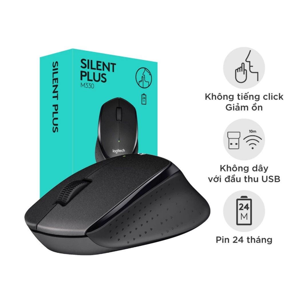 Chuột Không Dây Logitech M330 Silent Plus – Êm Tuyệt Đỉnh, Chuẩn Văn Phòng Cao Cấp